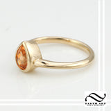 Bezel Set Spessartite Solitaire Engagement Ring in 14k