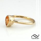 Bezel Set Spessartite Solitaire Engagement Ring in 14k