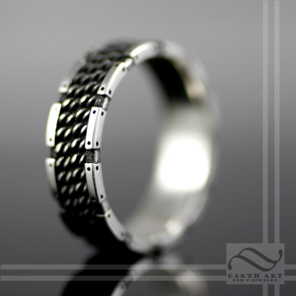 The Guardian - Mens Chainmail Armor Ring Sterling Silver – Earth Art