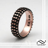 Dirt Bike Tire Tread Ring 14k or Sterling Silver