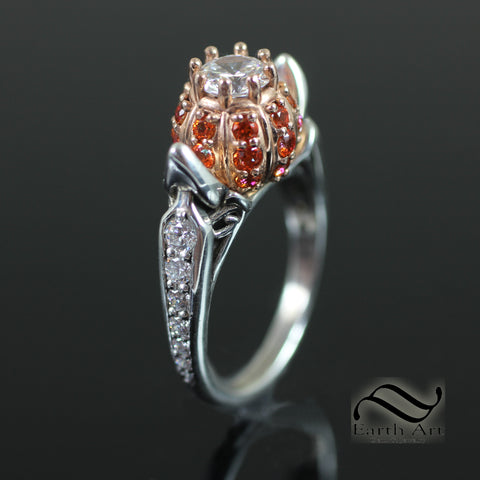Cinderella Pumpkin Ring Sterling and Rose gold