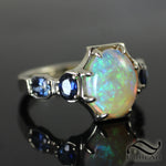 14k Art Deco Opal Ring with Sapphire