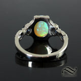 14k Art Deco Opal Ring with Sapphire
