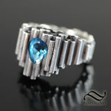 Topaz Fortress of Solitude Ring - Sterling Silver