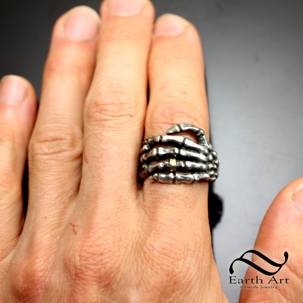 Til' Death - A Sterling Skeleton Hand Ring – Earth Art
