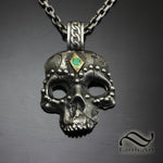 Jungle Queen Skull Pendant - Sterling and 18k