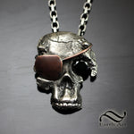 Demon Pirate Skull Pendant - Sterling silver