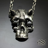Demon's Skull Pendant - Sterling silver