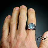 Opal Kangaroo Mosaic Signet ring -  Sterling Silver