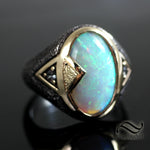 14k gold and silver opal ring