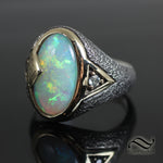 14k gold and silver opal ring