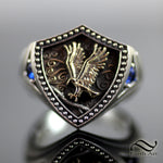 Deluxe House Signet Ring - The Eagle - Sterling Silver and Ancient Bronze