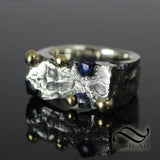 Sapphire Chaos Signet Ring - Sterling and 14k