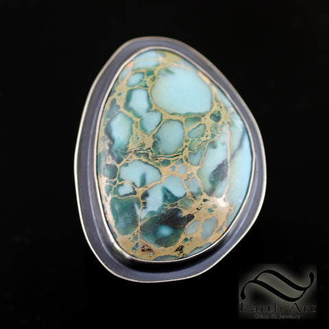 Natural Turquoise Statement Ring - Sterling Silver