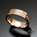 Mens 6mm Wide Art Deco Inspired Band