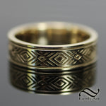 Mens 6mm Wide Art Deco Inspired Band