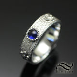 Howl's Ring - Sterling and Lab Created Sapphire