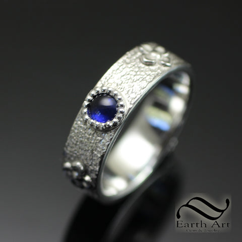 Howl's Ring - Sterling and Lab Created Sapphire