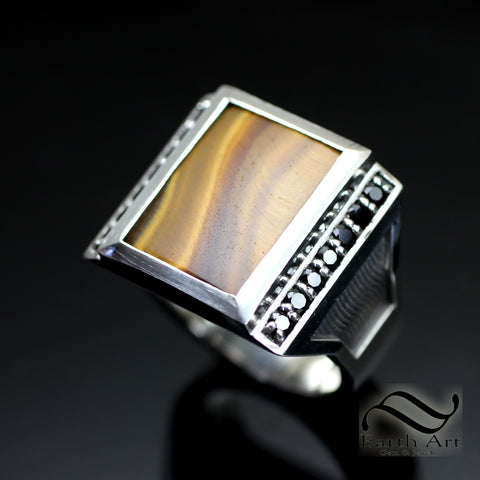 Tigers Eye Signet in Sterling Silver