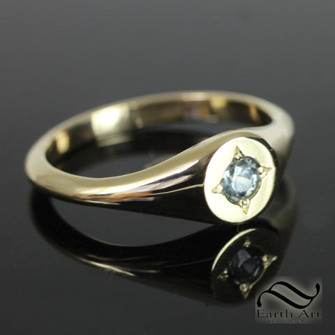 Montana Sapphire Petite Starburst Ring - 14k