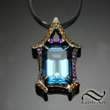 Topaz Pendant in Silver and Gold