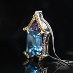 Topaz Pendant in Silver and Gold