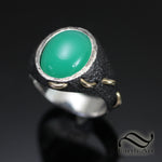 Marlborough Chrysoprase Stitched Gold Signet