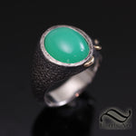 Marlborough Chrysoprase Stitched Gold Signet