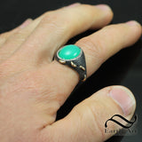 Marlborough Chrysoprase Stitched Gold Signet