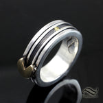 Pac-Man Spinner Ring - Silver and 14k