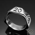 D20 Dice Band - Sterling or 14k gold