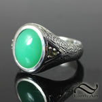 Marlborough Chrysoprase Signet with Sapphire