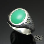 Marlborough Chrysoprase Signet with Sapphire