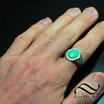 Marlborough Chrysoprase Signet with Sapphire