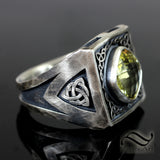 Mens Viking Quartz Signet Ring