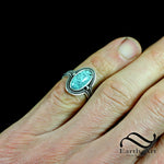 Turquoise In Rope Ring - Sterling Silver