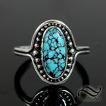 Turquoise surrounded by Dew Drops - Sterling Silver