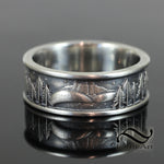 The Landscape Ring - Mens ring in 14k gold or sterling silver
