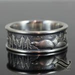 The Landscape Ring - Mens ring in 14k gold or sterling silver