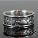 The Landscape Ring - Mens ring in 14k gold or sterling silver
