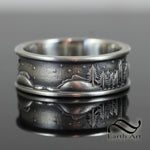The Landscape Ring - Mens ring in 14k gold or sterling silver