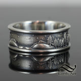 The Landscape Ring - Mens ring in 14k gold or sterling silver