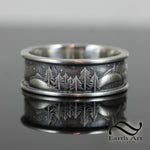 The Landscape Ring - Mens ring in 14k gold or sterling silver