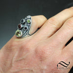 Lemon Quartz Solar System Ring - Sterling Silver