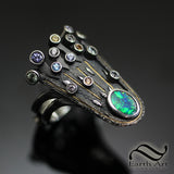 The Opal Comet Ring - Sterling and 22k