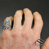 The Opal Comet Ring - Sterling and 22k