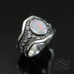 Armored Aussie Opal ring in Sterling Silver