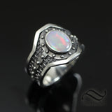 Armored Aussie Opal ring in Sterling Silver