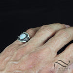 Armored Aussie Opal ring in Sterling Silver