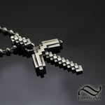 Pixelated Pickaxe Pendant- Sterling Silver - video game Inspired
